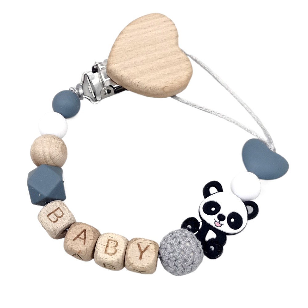Baby Pacifier Clip - Wooden Personalized Baby Pacifier Chain Cute
