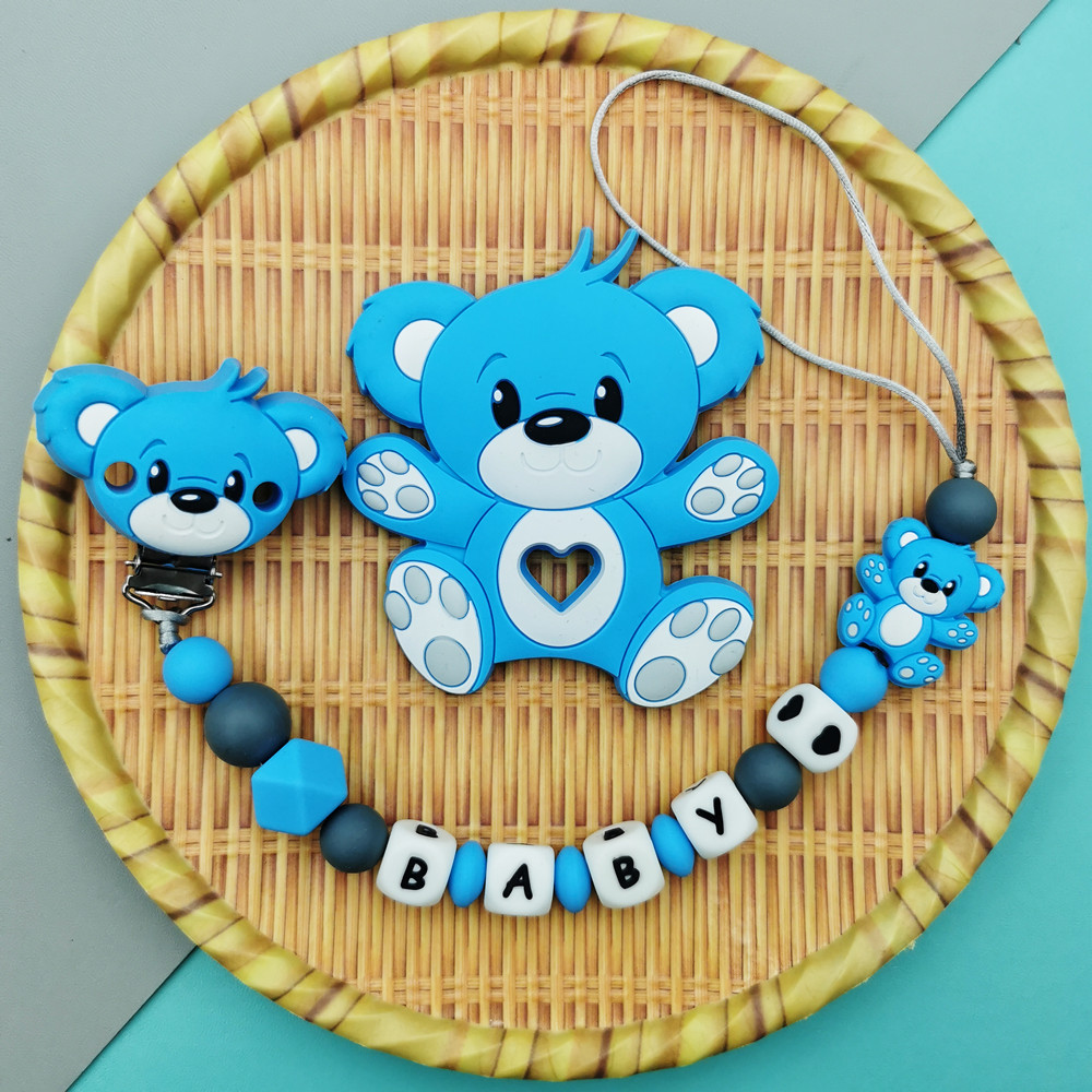 Baby Pacifier Clip - Custom English Russian Silicone Letter Name