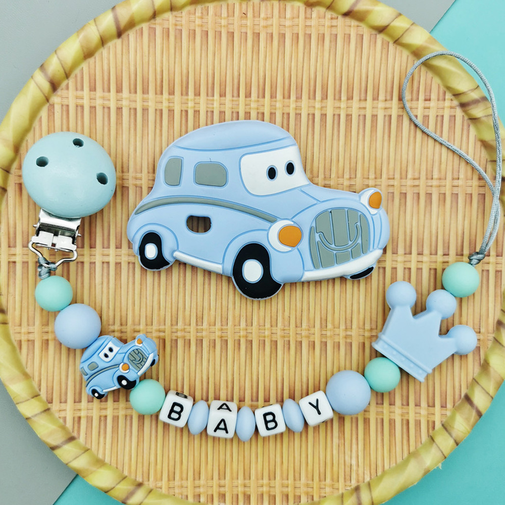 Baby Pacifier Clip - Custom English Russian Letter Name Silicone
